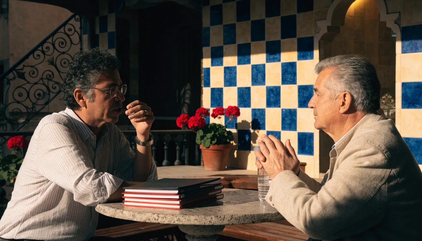 Persona revisando su documentación de cotización en un despacho de Sevilla