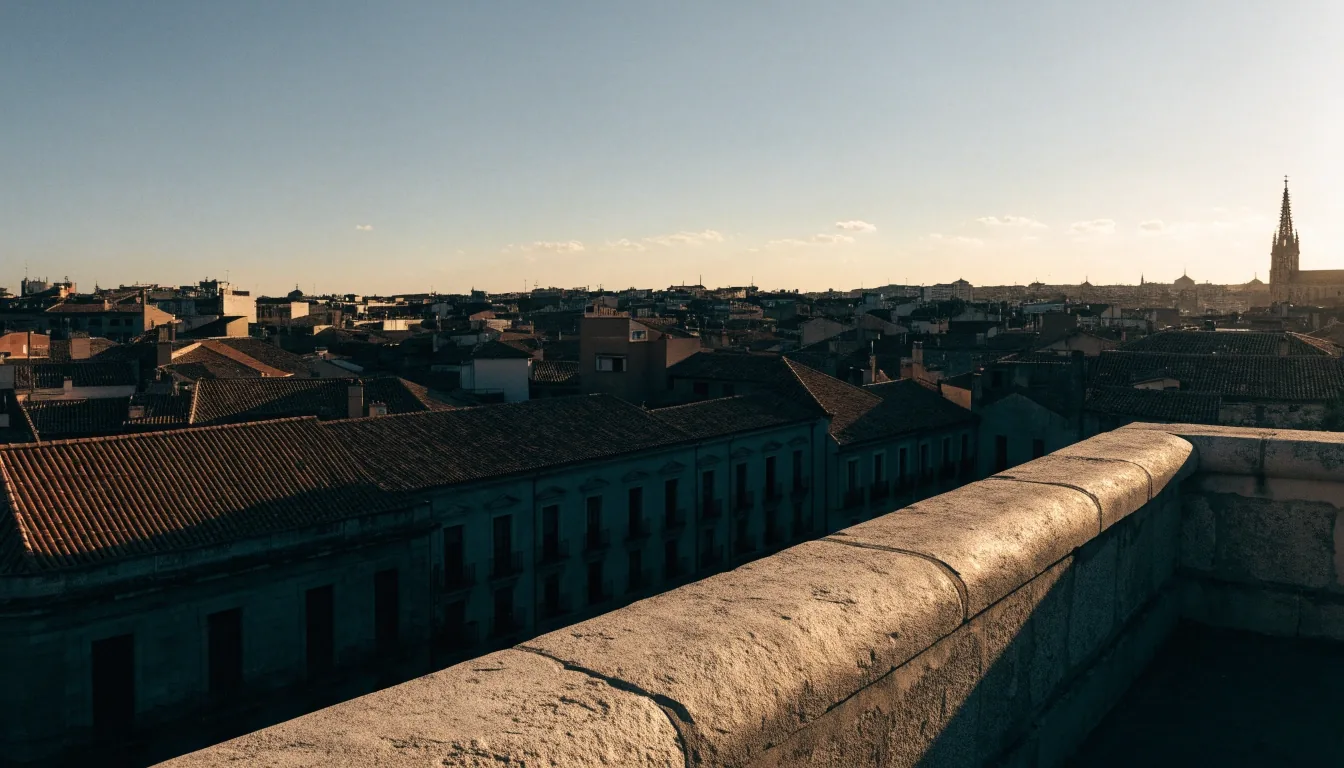 Vista de los tejados del centro histórico de Sevilla al atardecer